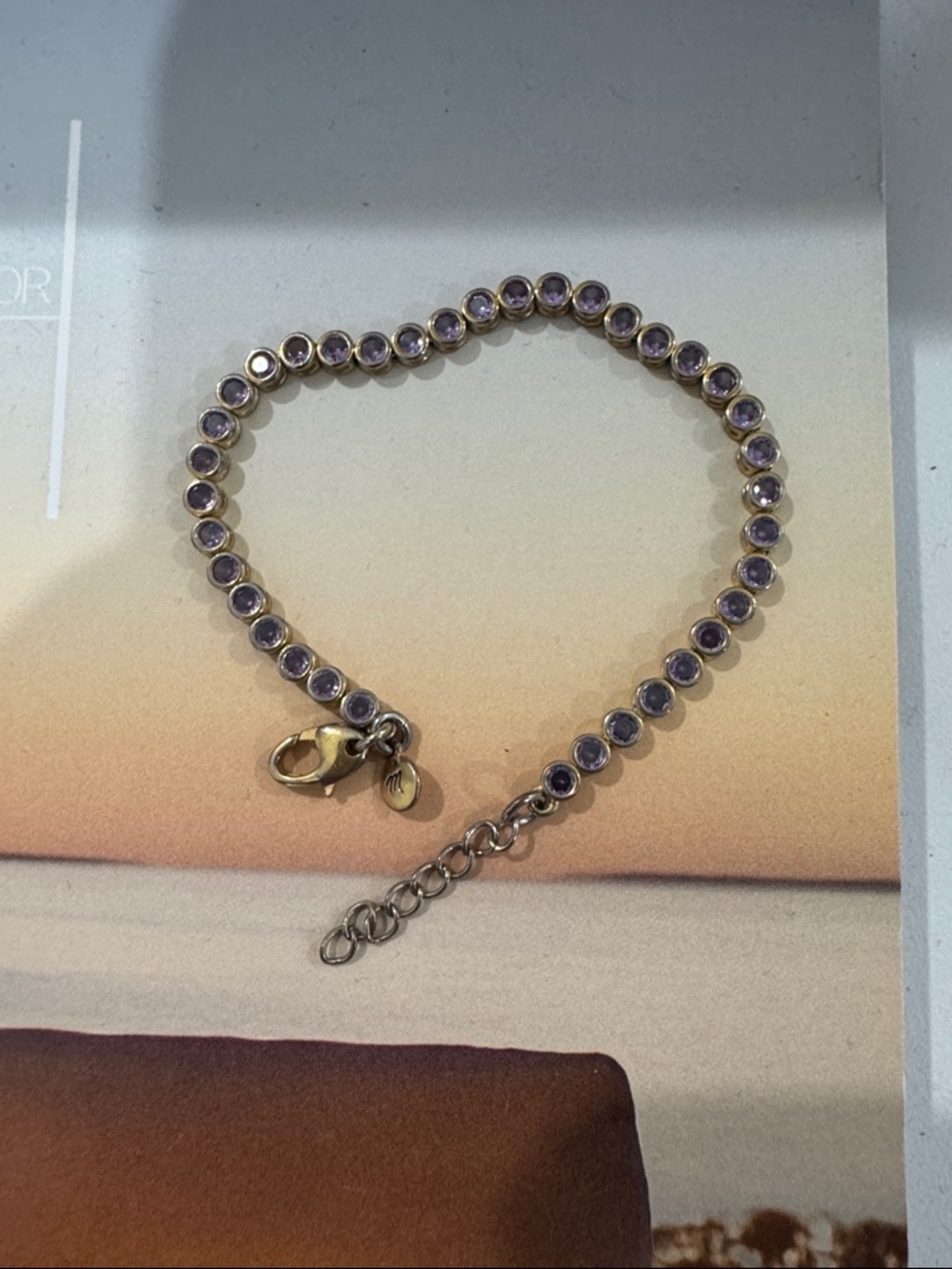 Madewell Lavender Crystal Tennis Bracelet